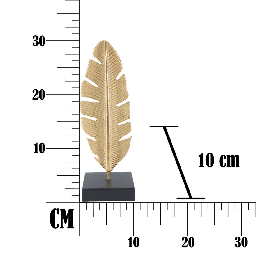 Escultura Folha com Porta-Vela Glam Cm 10x10x34