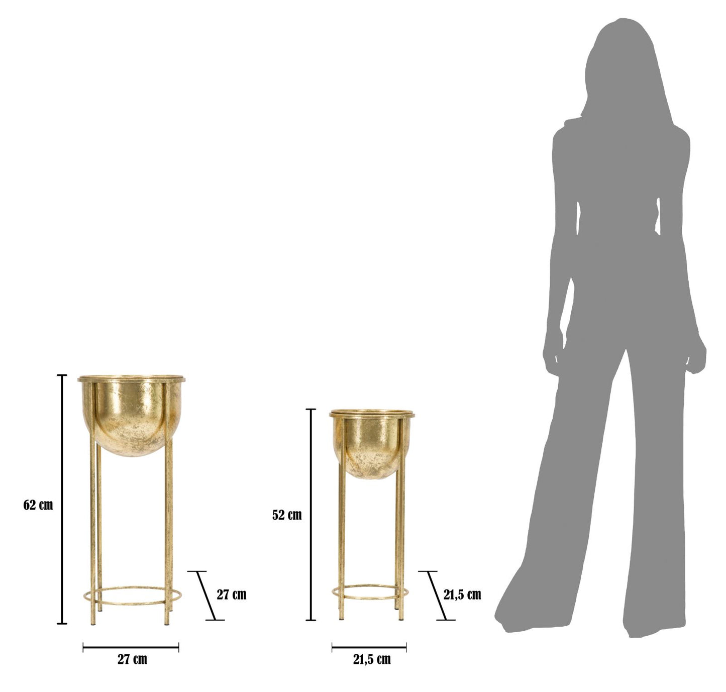 Porta flores Glam Par Cm ø 27x62-21,5x52