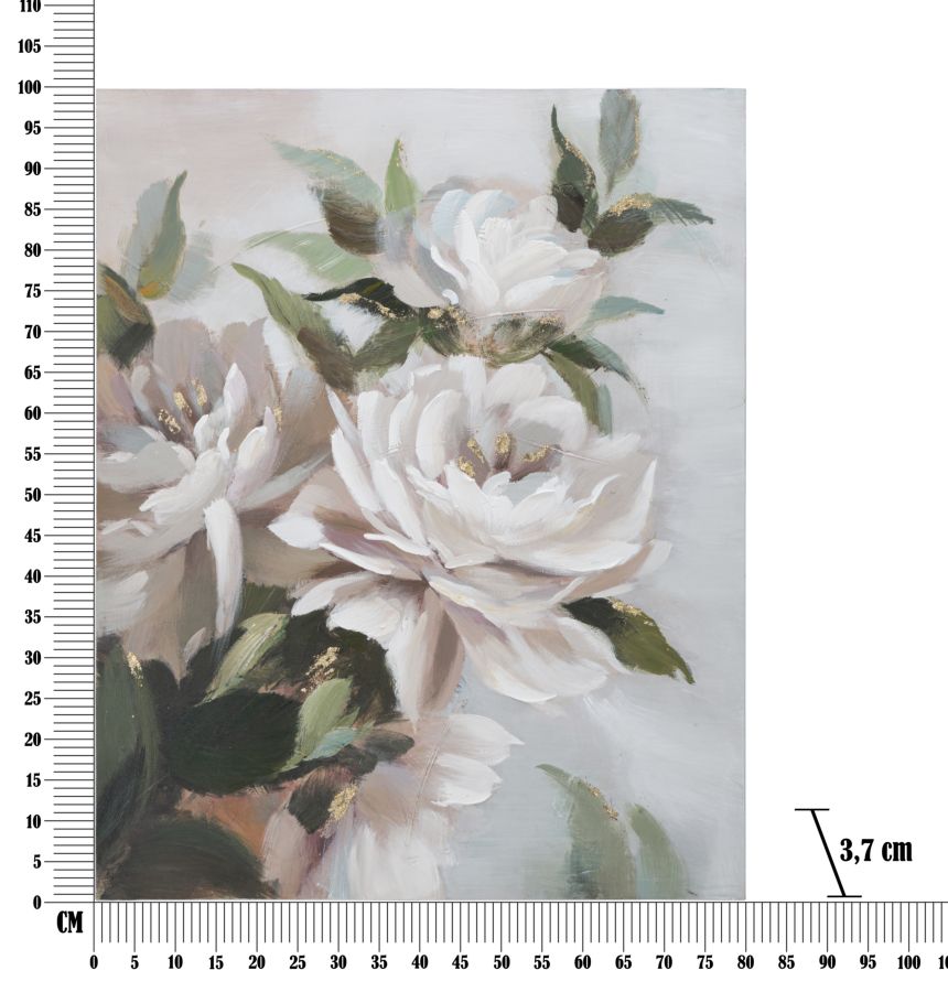 Pintura Sobre Tela Flor&folha Cm 100x3,7x80