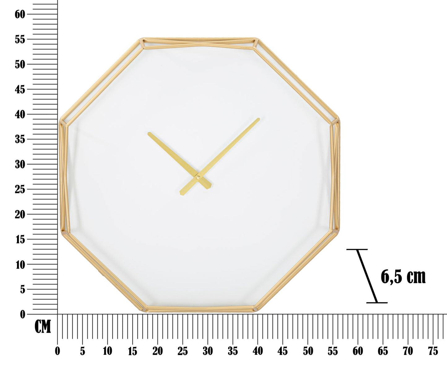 Relógio de Parede Goldy Octagonal Cm 56x6,5x56