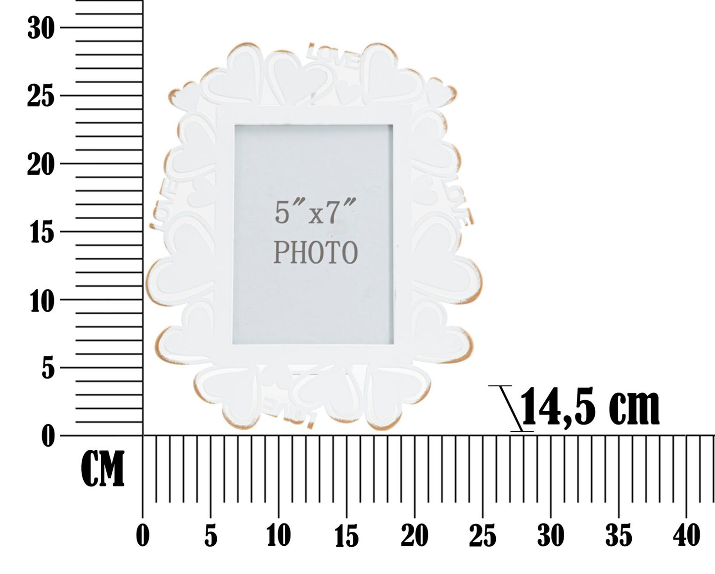 Moldura Coração Cm 25x14,5x27,7 Min 2 (medida Interna Cm 12,5x17,5)