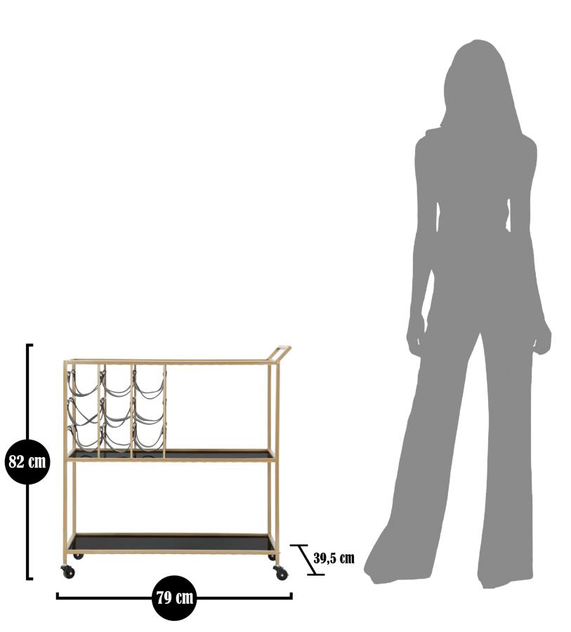 Carrinho Preto String Cm 79x39,5x82