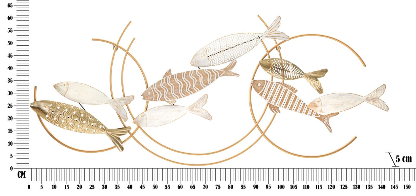 Painel em Ferro Fishy Move Cm 142,9x5x61,6