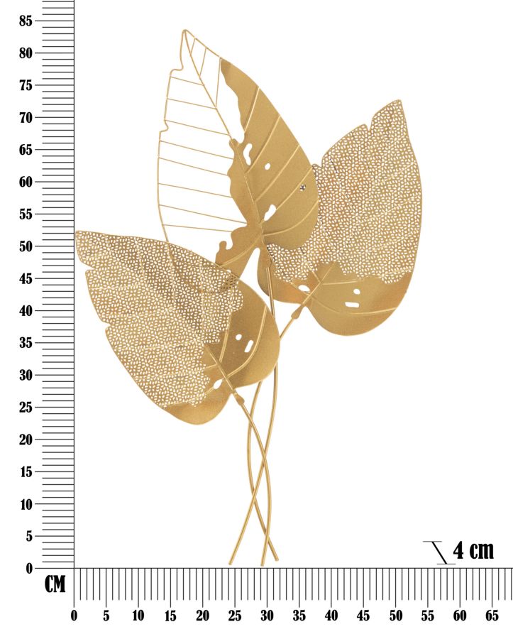 Painel em Ferro Autumn Folha Dourado Cm 53x4x84,5