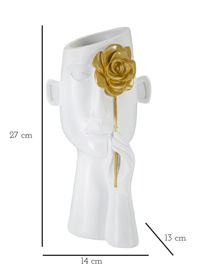 Jarra Rosto com Fiore Cm 14x13x27