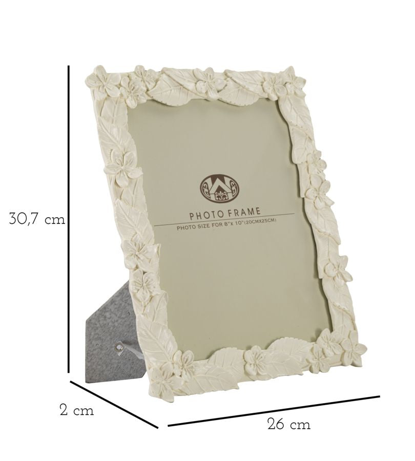 Moldura Folha Cream Cm 26x2x30,7 (medida Interna Cm 20x25)