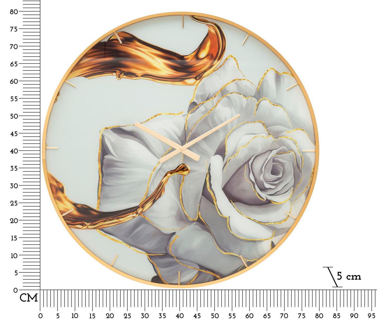 Relógio Glass Rose Cm ø 80x5