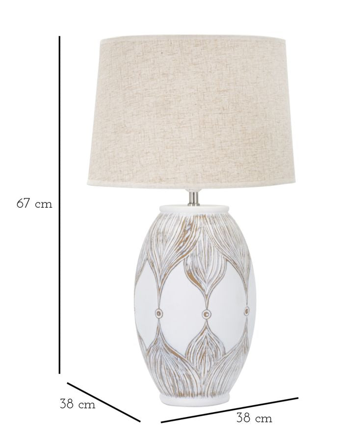 Candeeiro de Mesa Resina Ovale Atene Cm ø 38x67