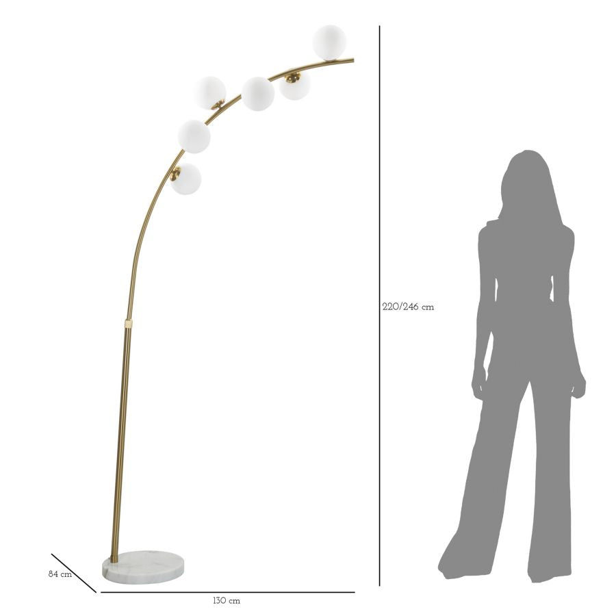 Candeeiro de Pé Glamy Arc 6 Luci Cm 130x45x220-246