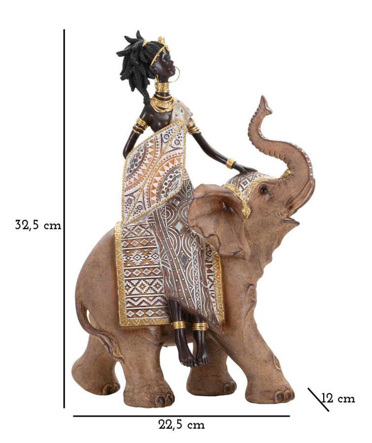 Masai Tribal com Elefante Cm 22,5x12x32,5