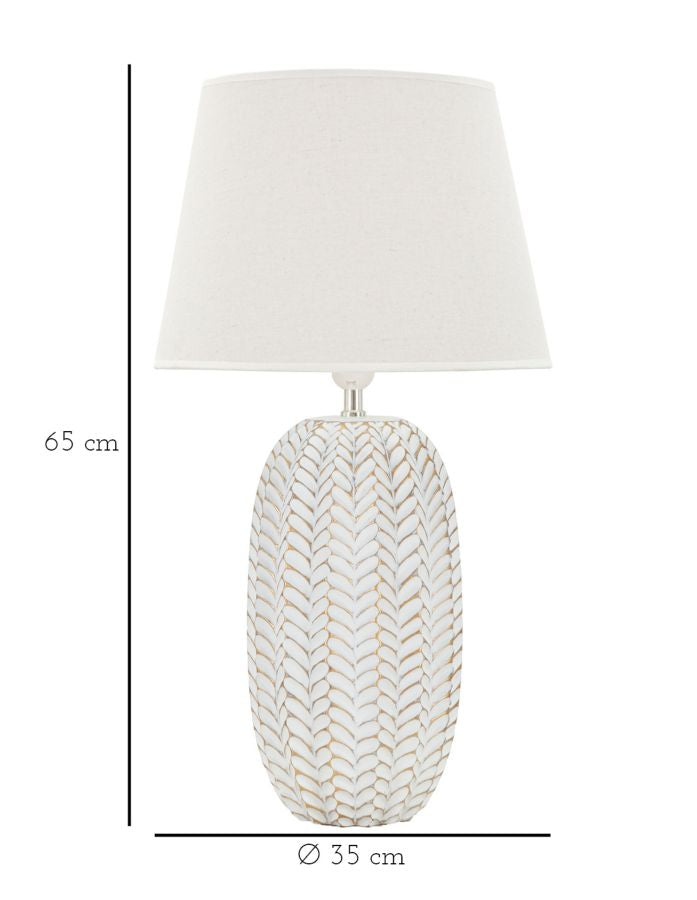 Candeeiro de Mesa Resina Folha Cm ø 35x65