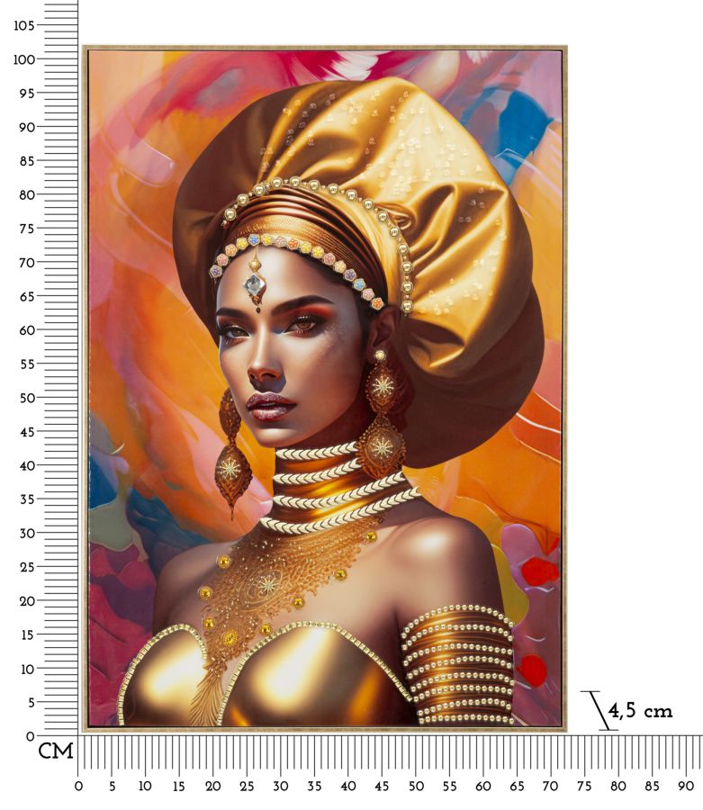 Pintura Sobre Tela com Moldura Samira -B- Cm 72x4,5x102