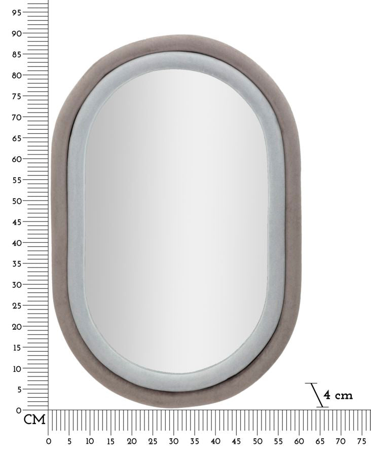 Espelho da Muto Antony Veludo Grigio Mix Cm 60x4x90