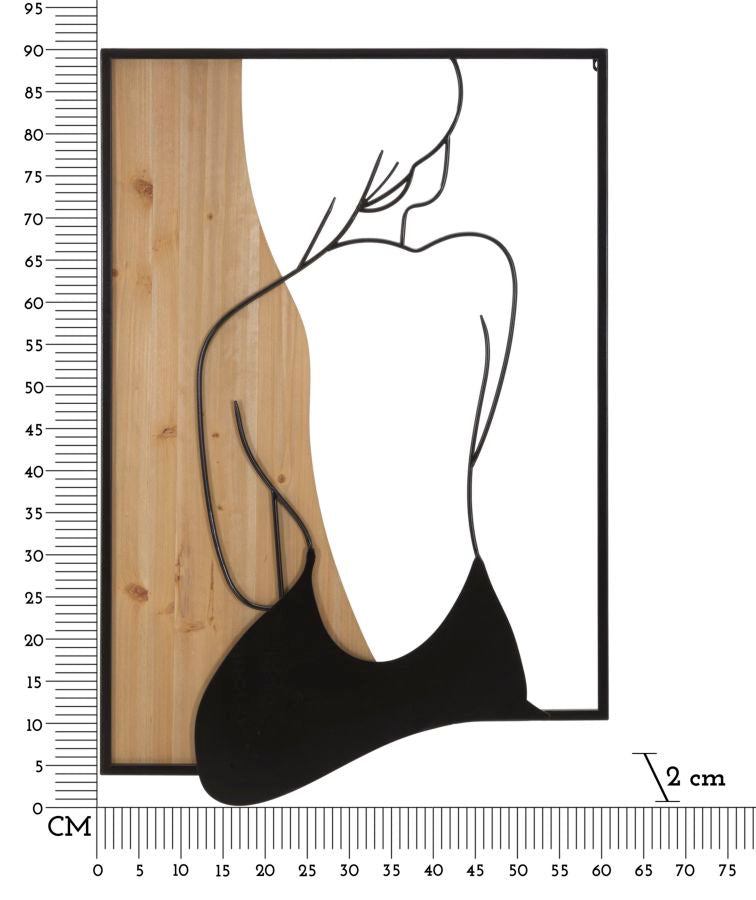 Painel de Parede Beauty Ferro E Wood 60x2x90
