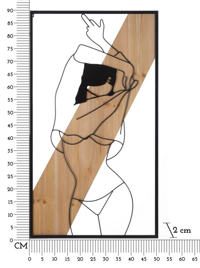 Painel de Parede StriPorta -A- Ferro E Wood Cm 50x2x90