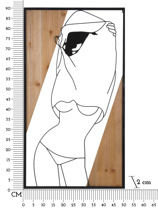 Painel de Parede StriPorta -B- Ferro E Wood Cm 50x2x90