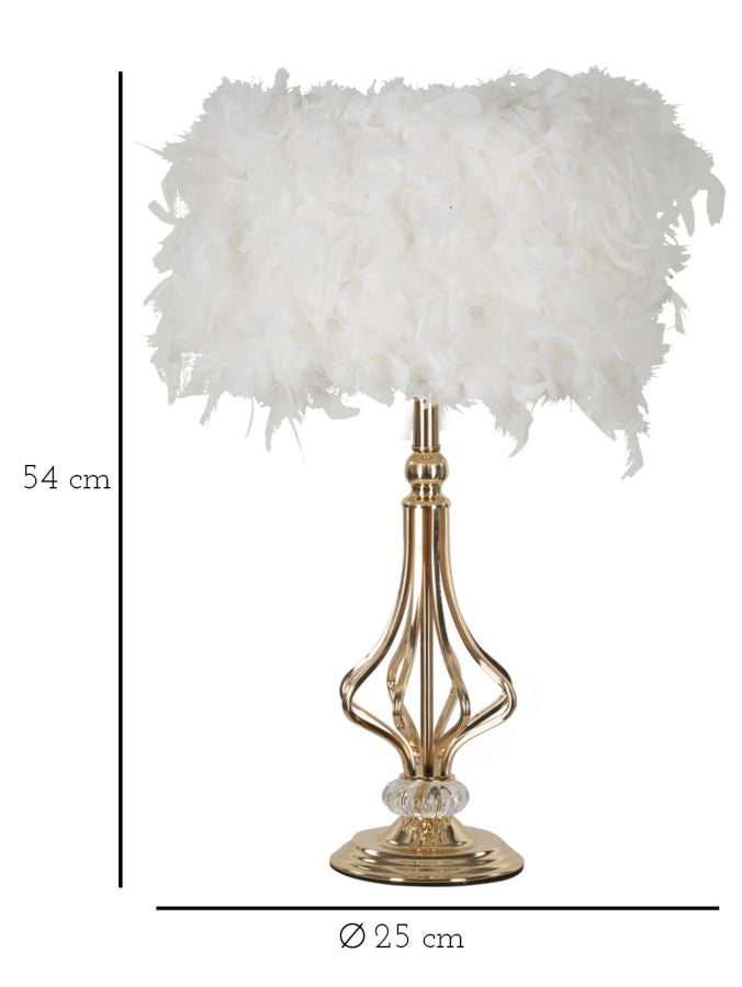 Candeeiro de Mesa Tarty Bianca Cm ø 25x54