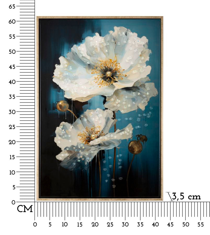 Pintura Sobre Tela Lacado Bluey com Moldura Cm 42x3,5x62