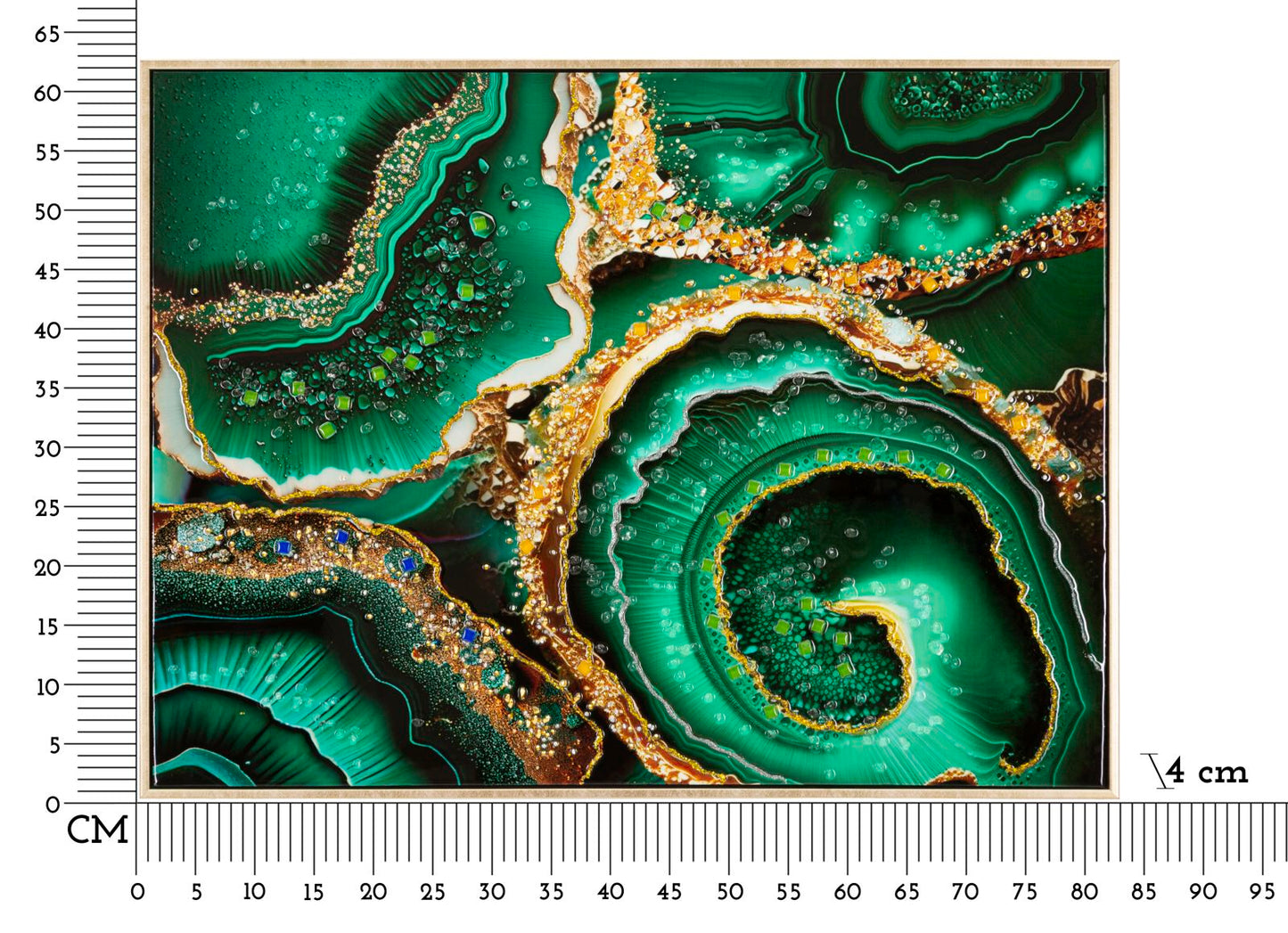 Pintura Sobre Tela Lacado Smeraldy -A- com Moldura Cm 82x4x62