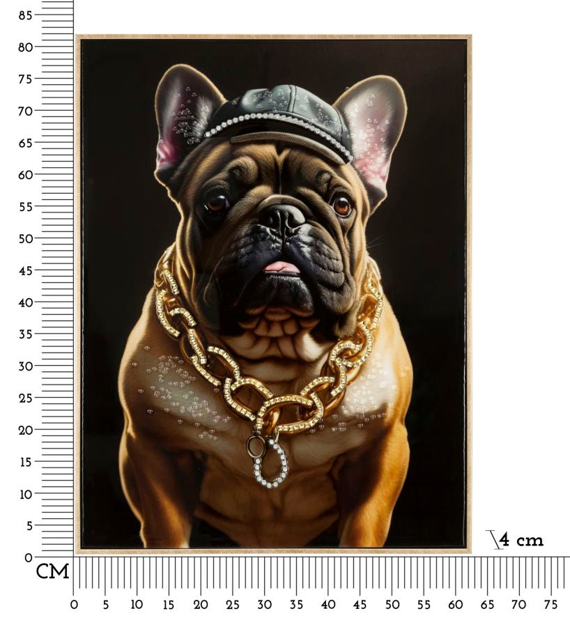 Pintura Sobre Tela Lacado Bully com Moldura Cm 62x4x82