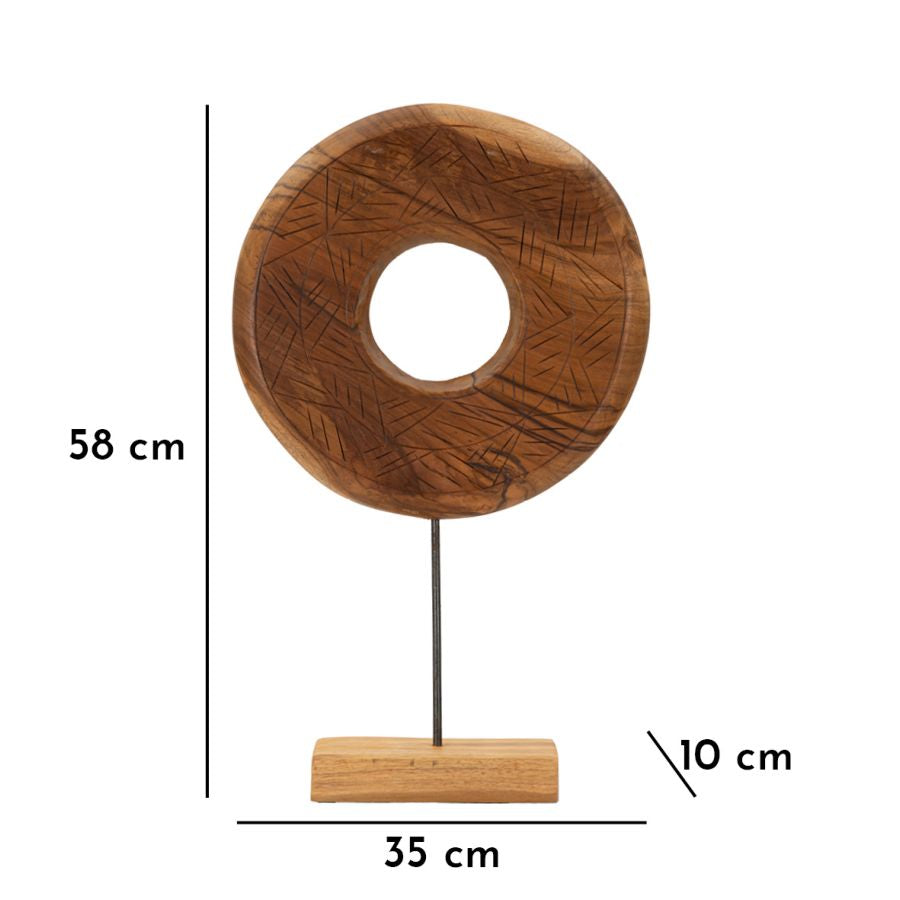Escultura Dorat em Teca Reciclada Cm 35x10x58