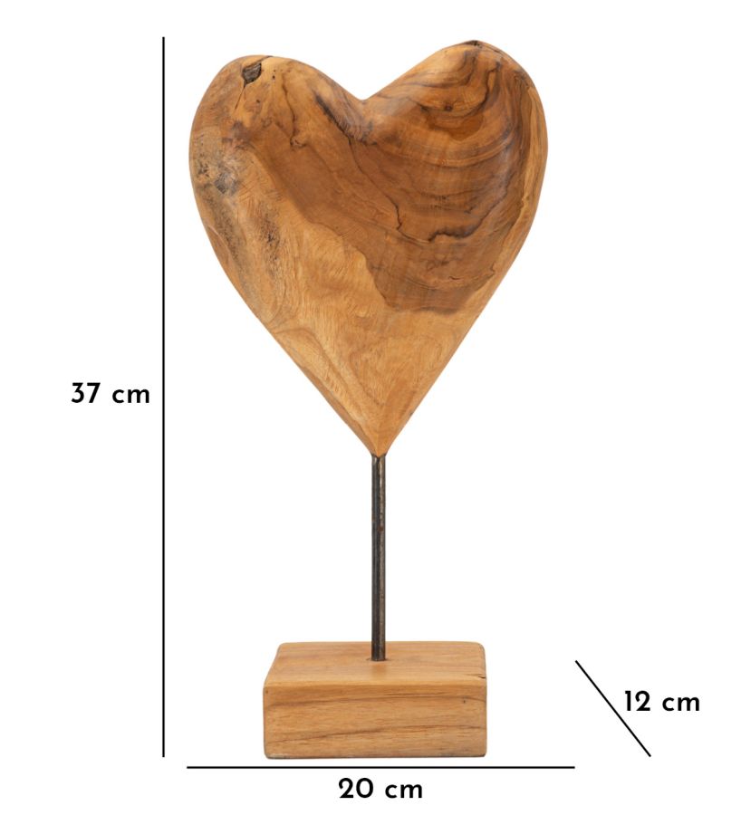 Escultura Dobu em Teca Reciclada Cm 20x12x37