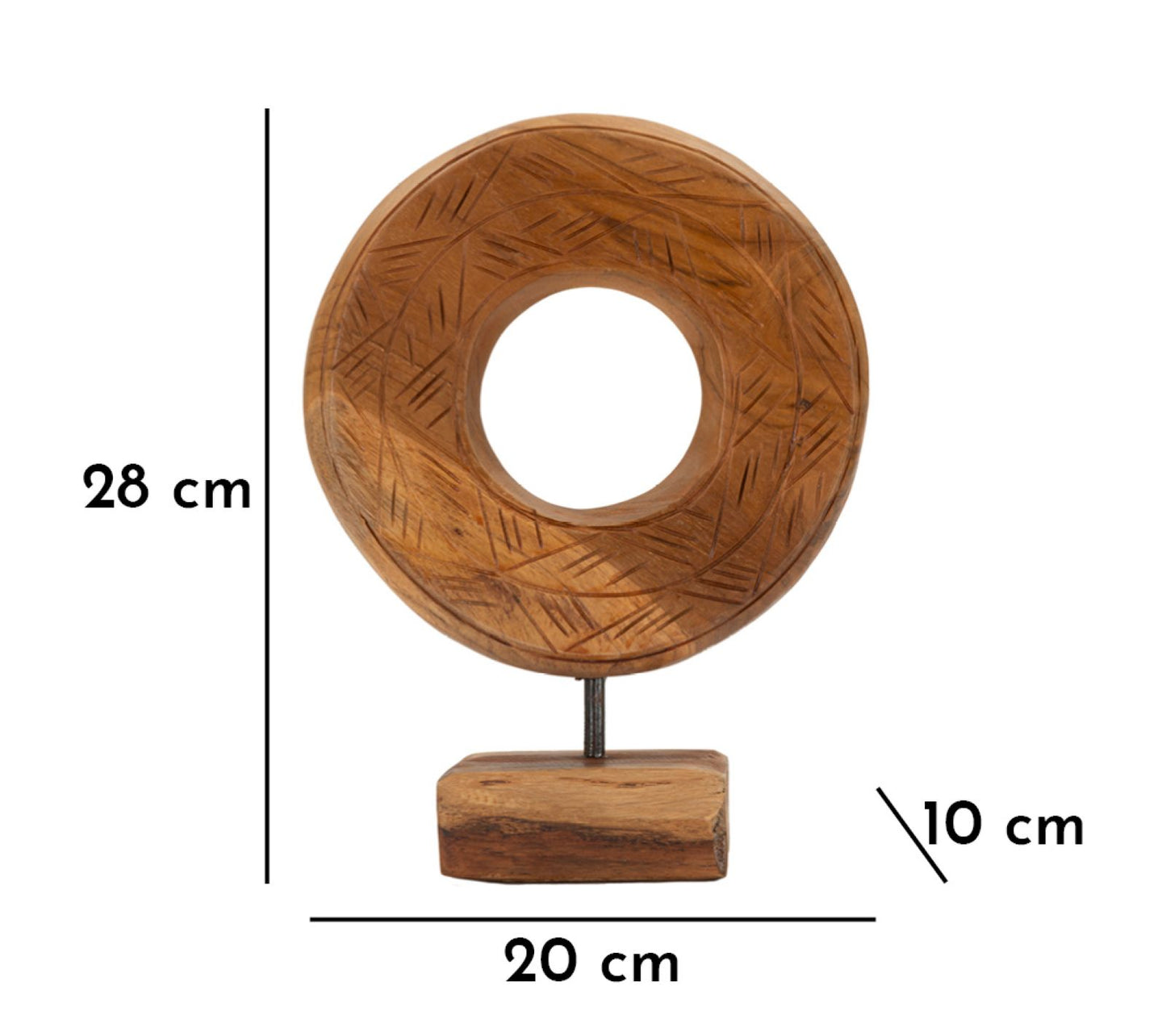 Escultura Dorat em Teca Reciclada Cm 20x10x28