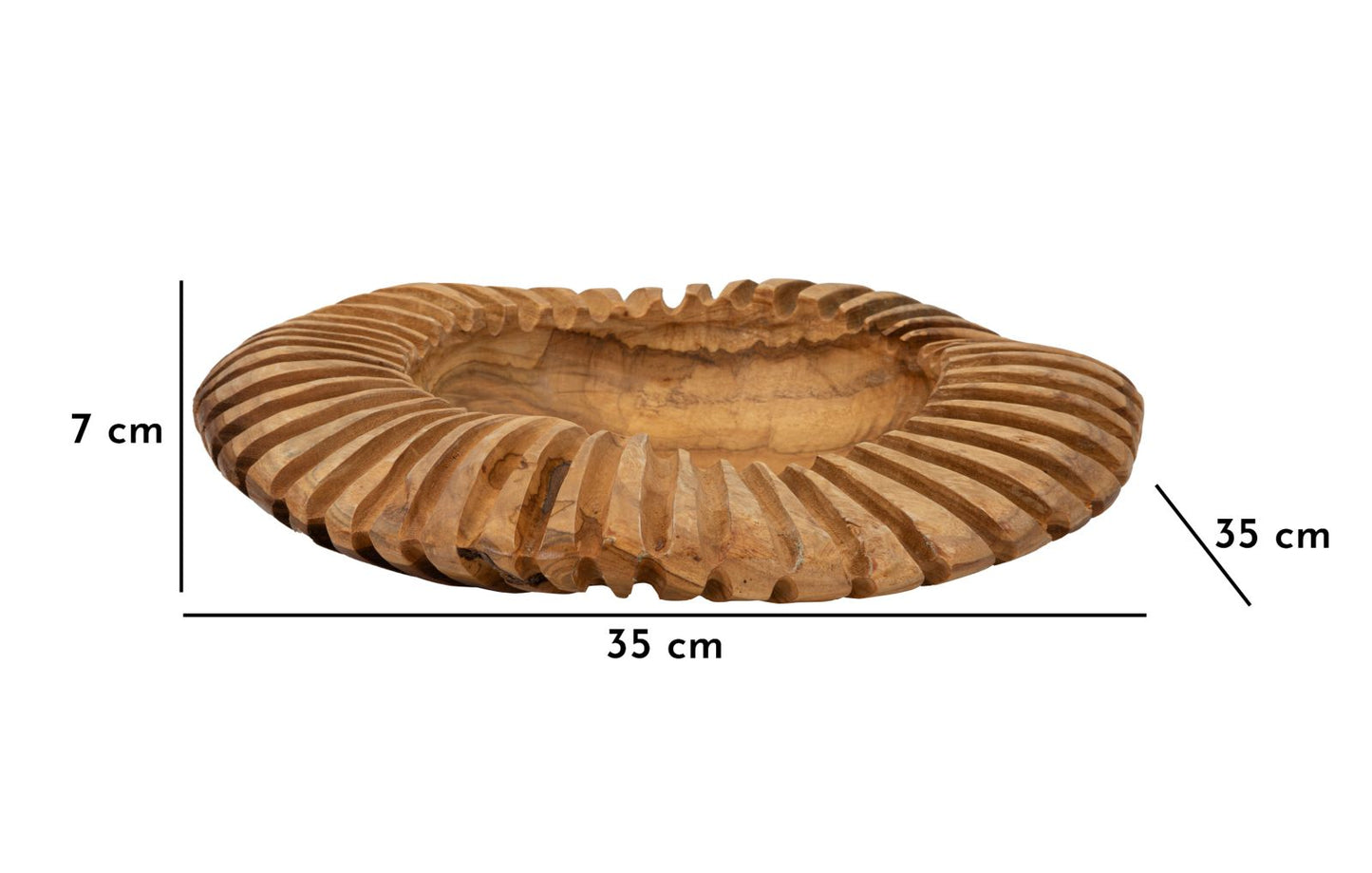Porta objetos Geris em Teca Reciclada Cm ø 35x7
