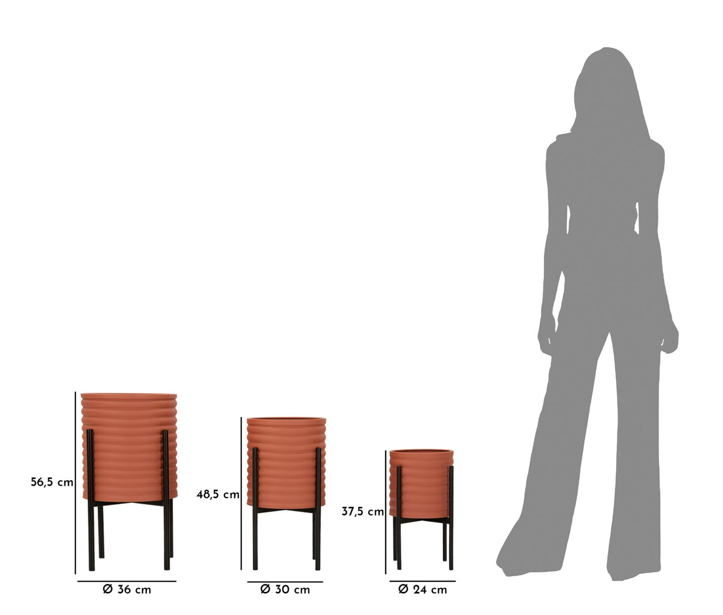 Jarra Milly Trio Cm ø 36x56,5-30x48,5-24x37,5