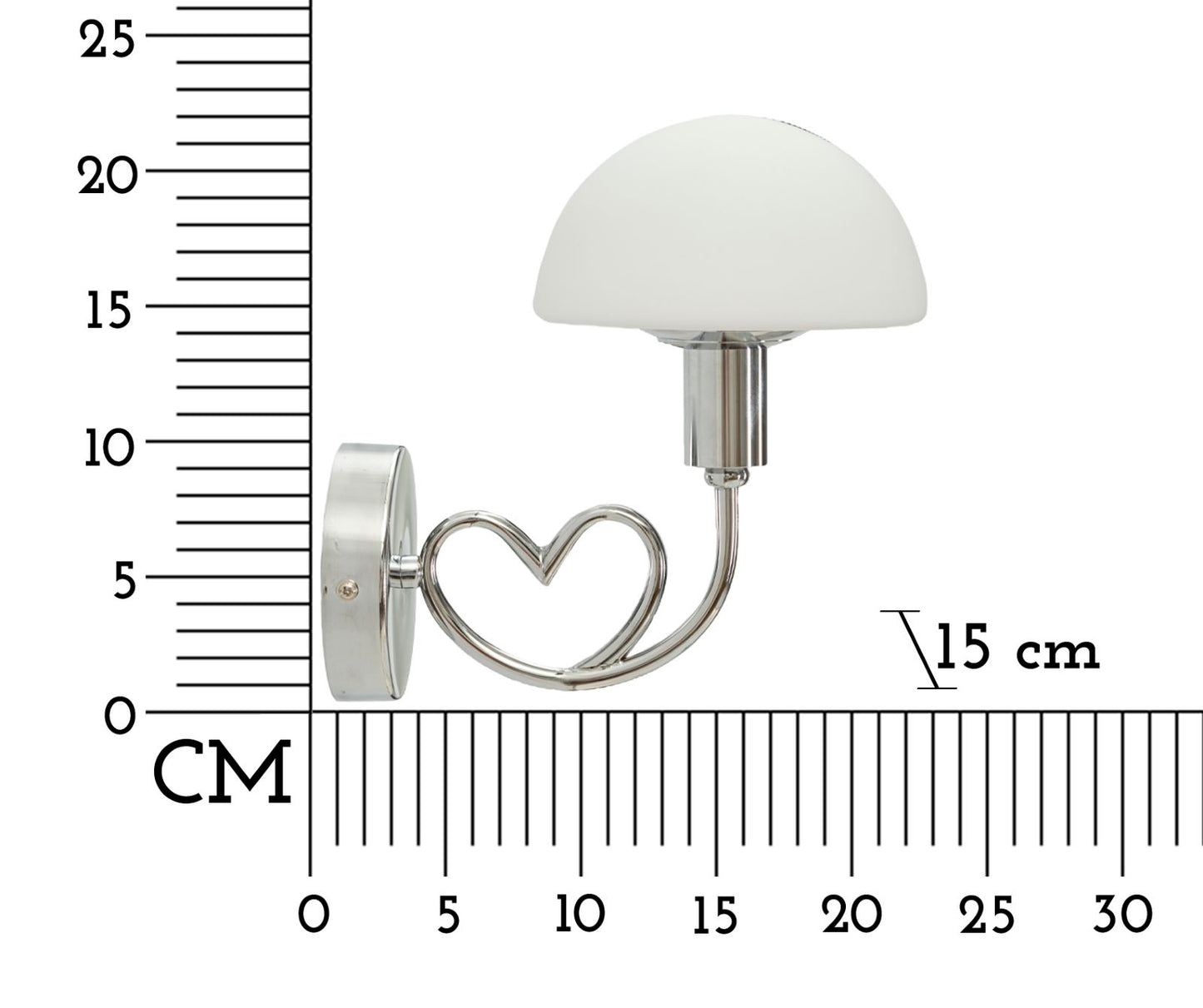 Candeeiro de Parede Lovy Prateado Cm 23x15x22