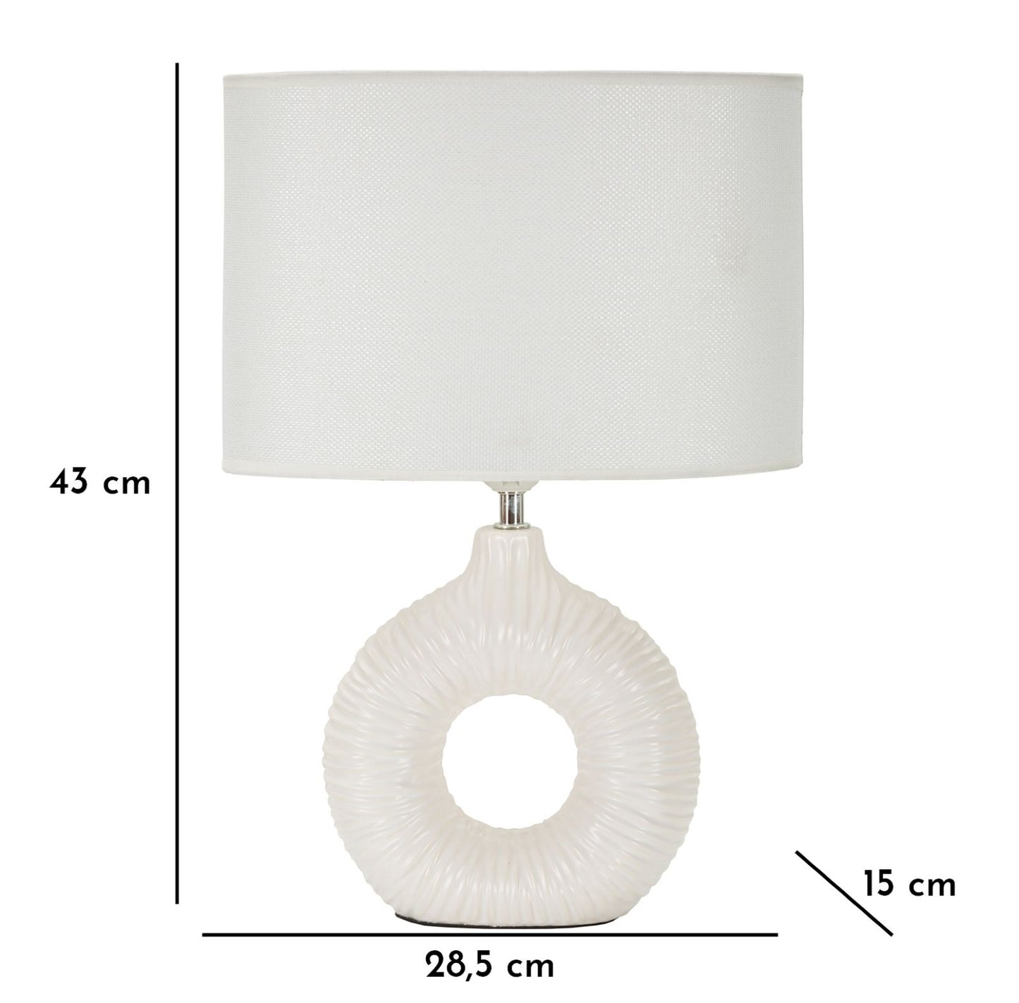 Candeeiro de Mesa Seta Bianca Cm 28,5x15x43