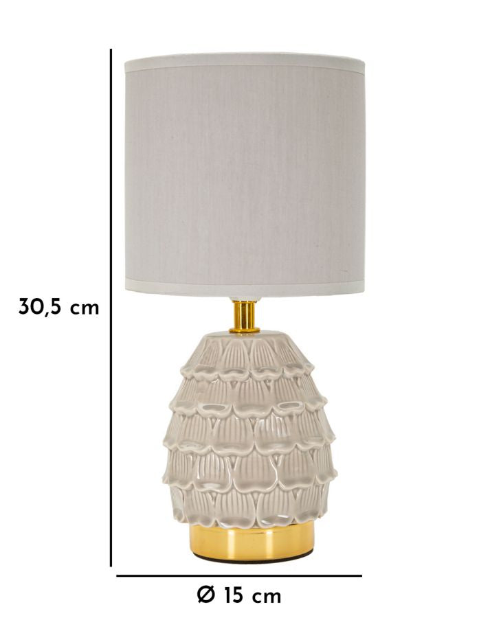 Candeeiro de Mesa de Cabeceira Pigny Grigia Cm ø 15x30,5