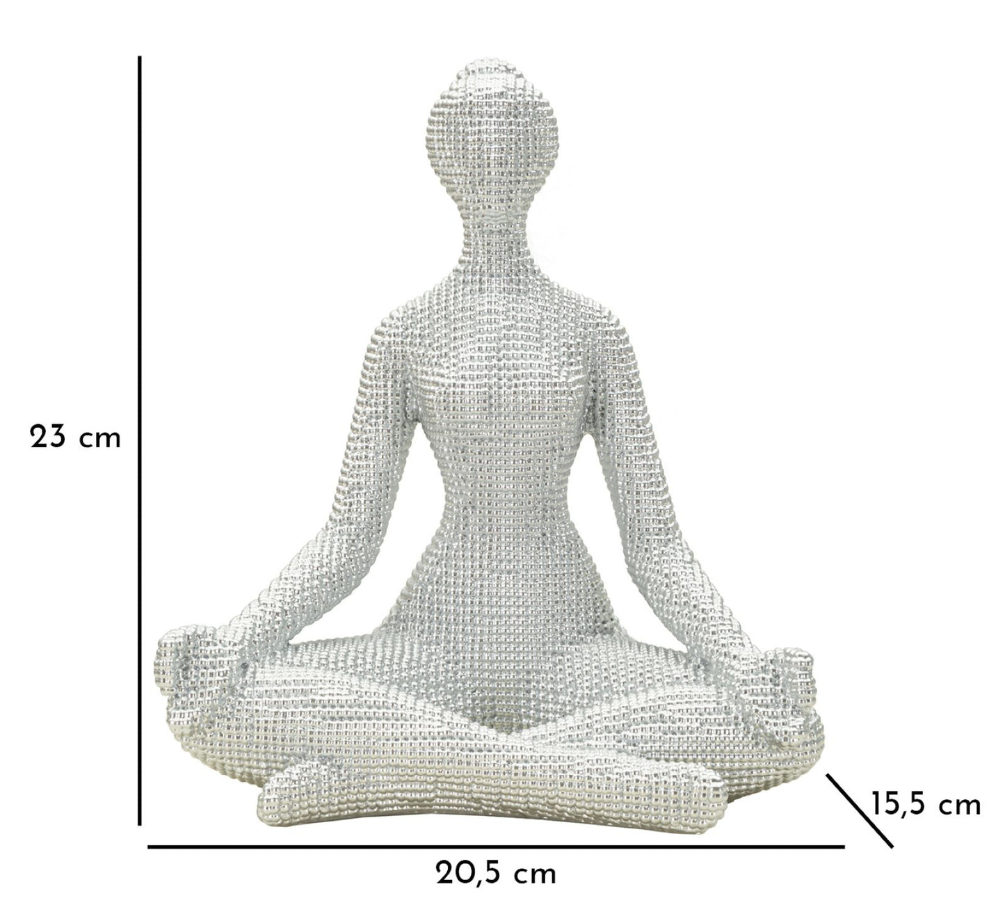 Mulher Yoga Prateado Cm 20,5x15,5x23