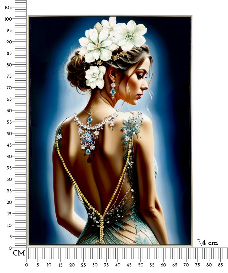 Pintura Sobre Tela Lacado Isabel com Moldura -A- Cm 72x4x102