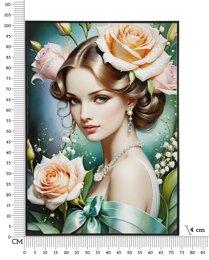 Pintura Sobre Tela Lacado Fantasy com Moldura -B- Cm 72x4x102