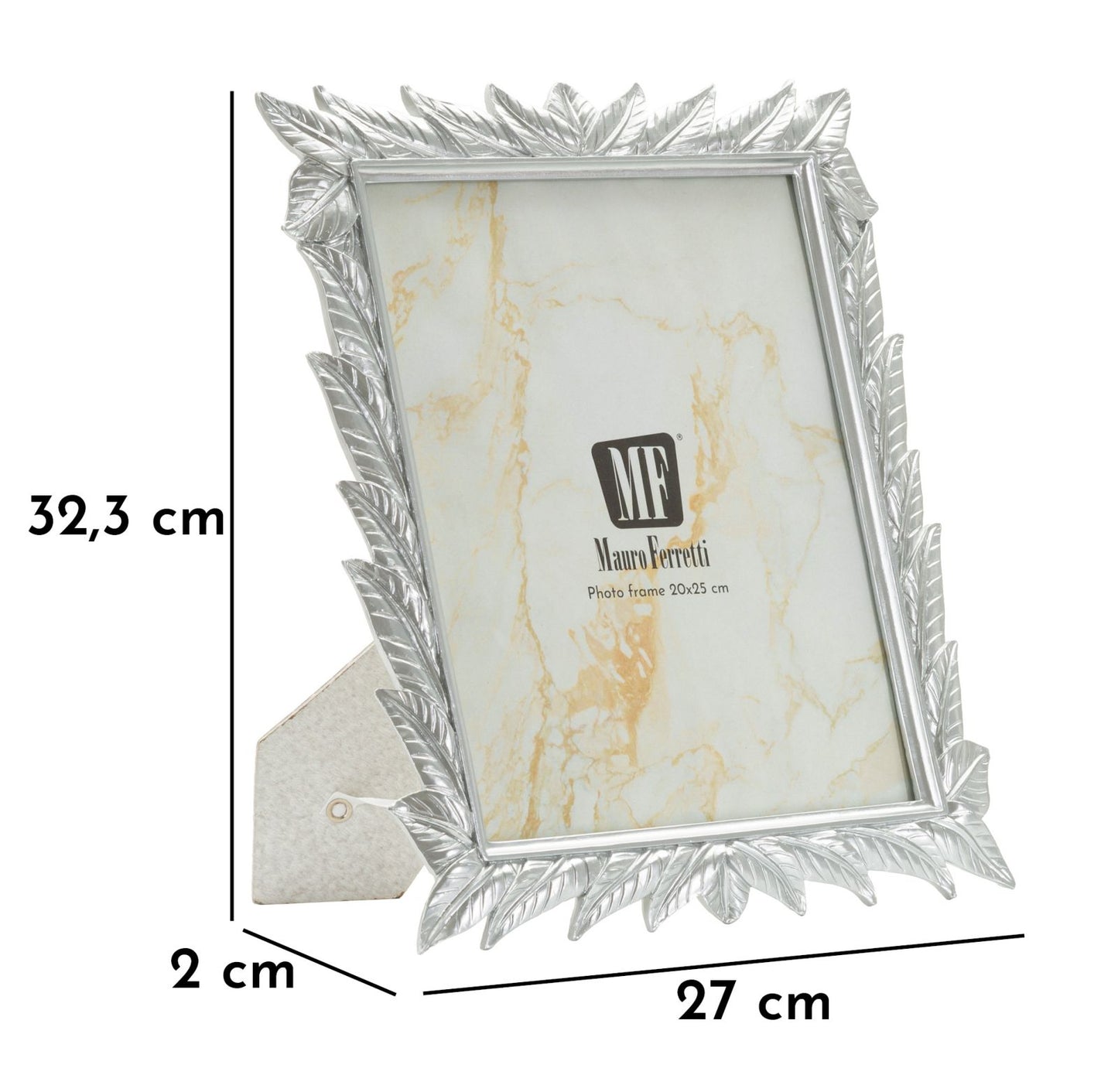 Moldura Leavy Prateado Cm 27x2x32,3 (medida Interna Cm 20x25)