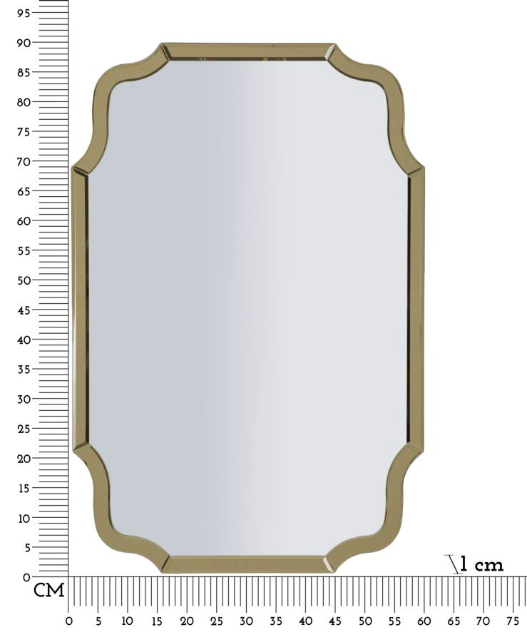 Espelho de Parede Istanbul Dourado Cm 60x1x90 (misura Espelho Cm 54x84,5)