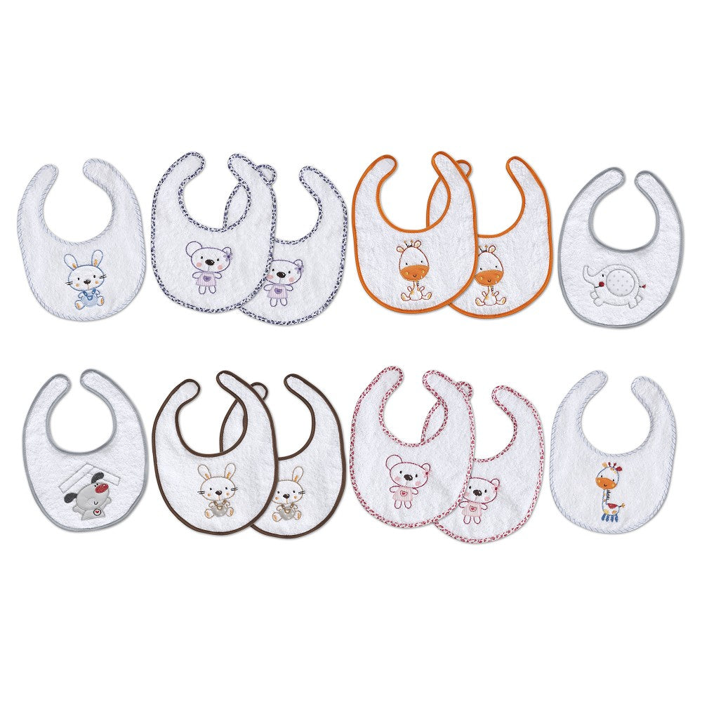 Babete Terry Velcro 20X30 Pack 2 Unidades Rosa Interbaby