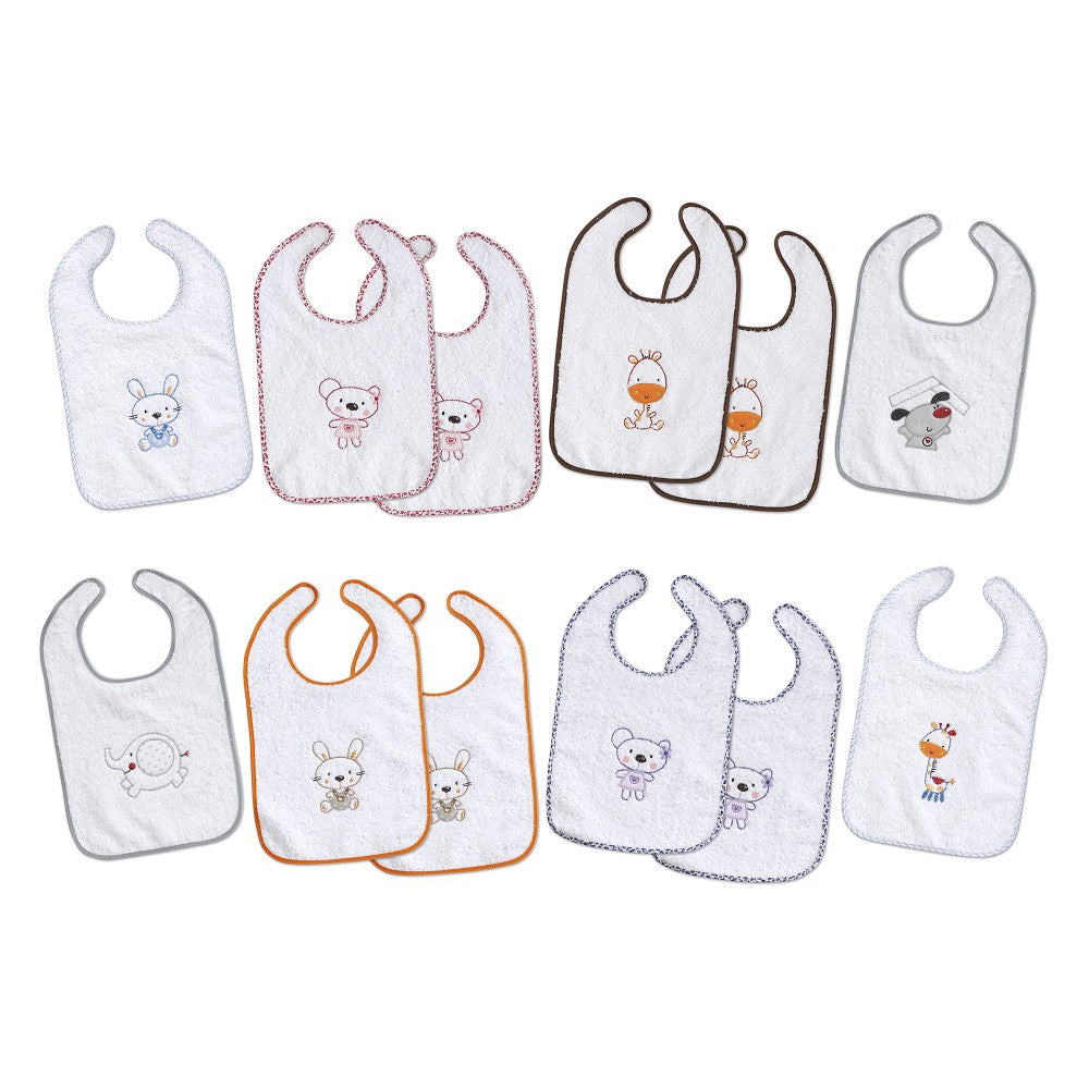 Babete Terry Velcro 25X40 Pack 2 Unidades Rosa Interbaby