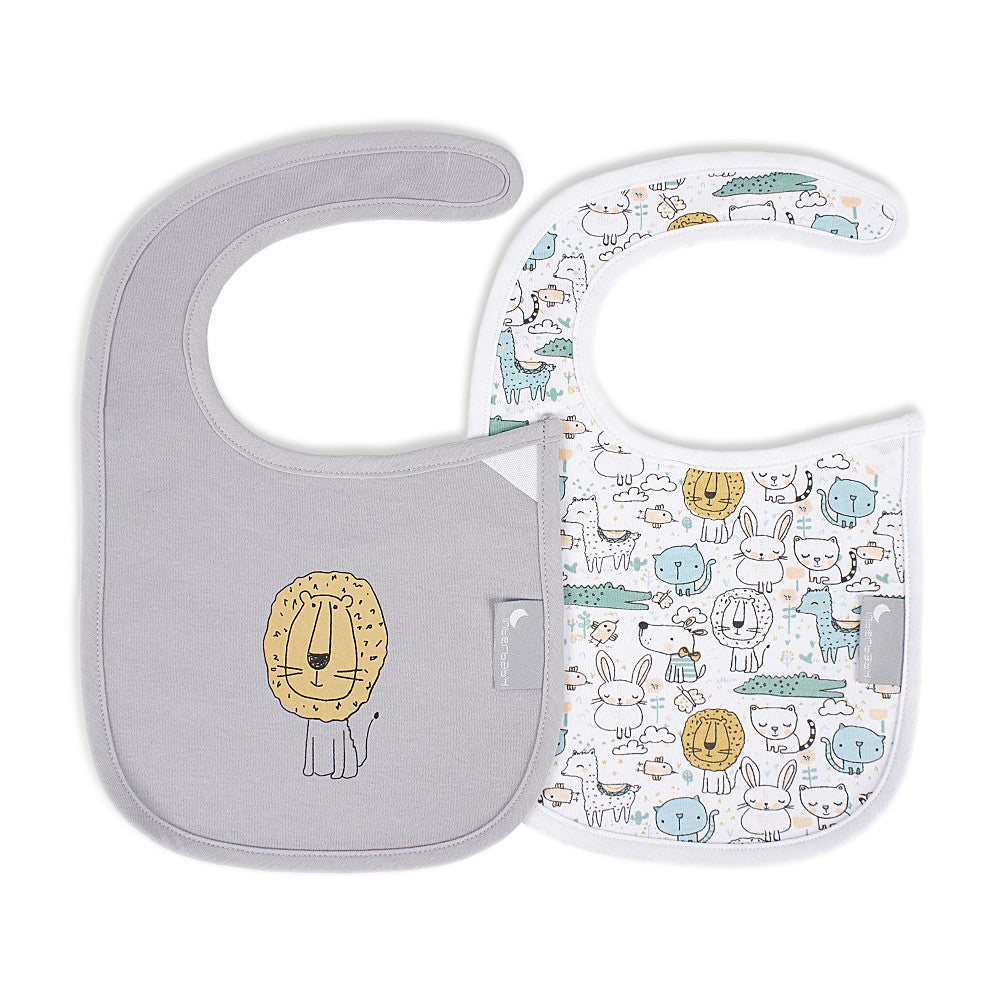 Babete Velcro (Pack 2 Unidades) 38X22 Tecido Algodão Gatitos Interbaby