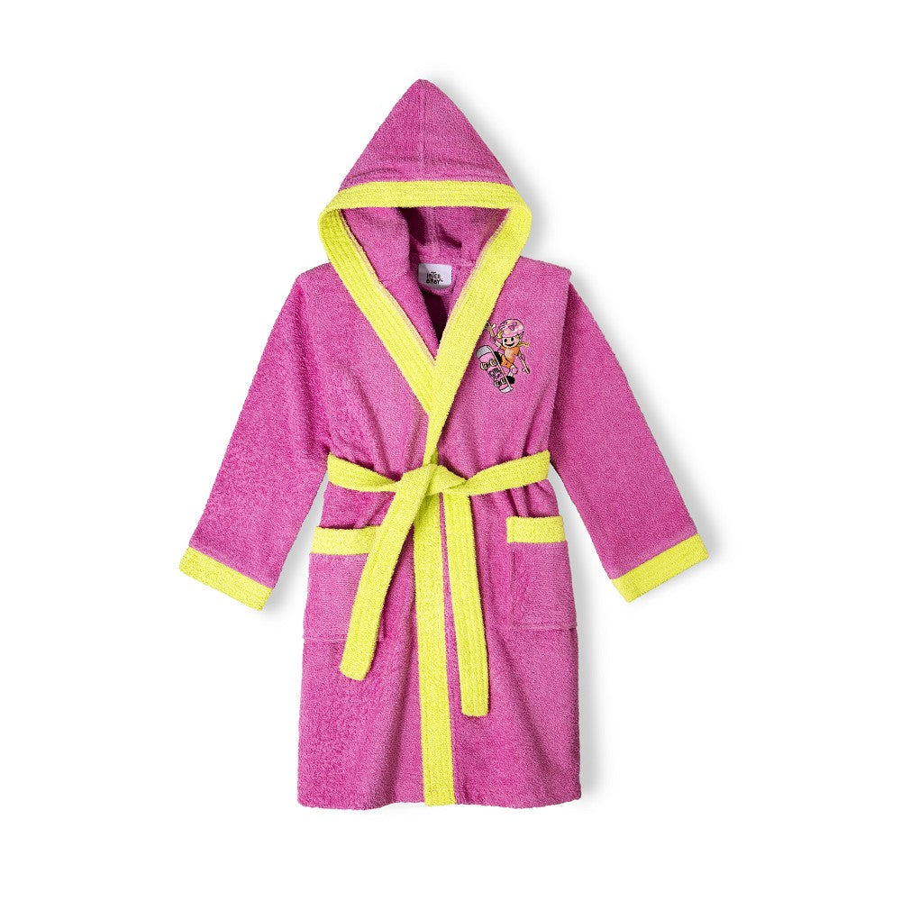 Roupão De Banho 100% Terry Algodão T 14 Fucsia Interbaby