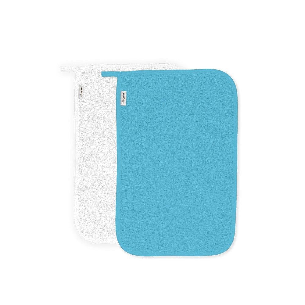 Conjunto Toalhas Para Berçário Branco/Turquesa Interbaby