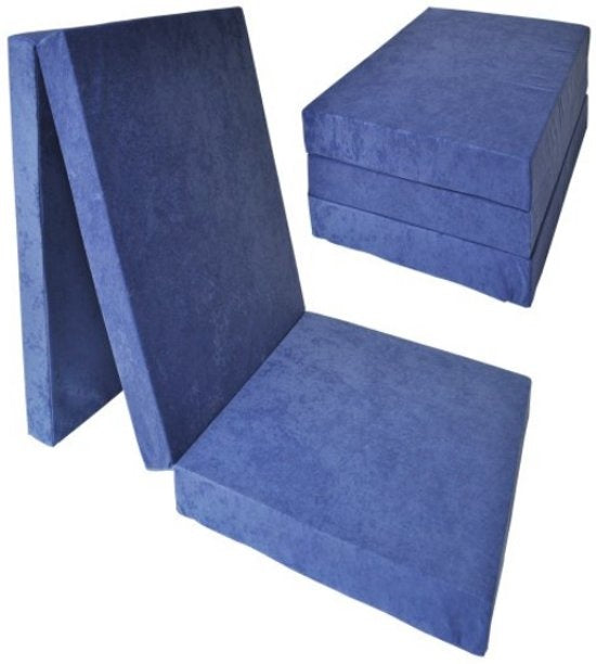Colchão dobrável 195x80x15 cm azul marinho