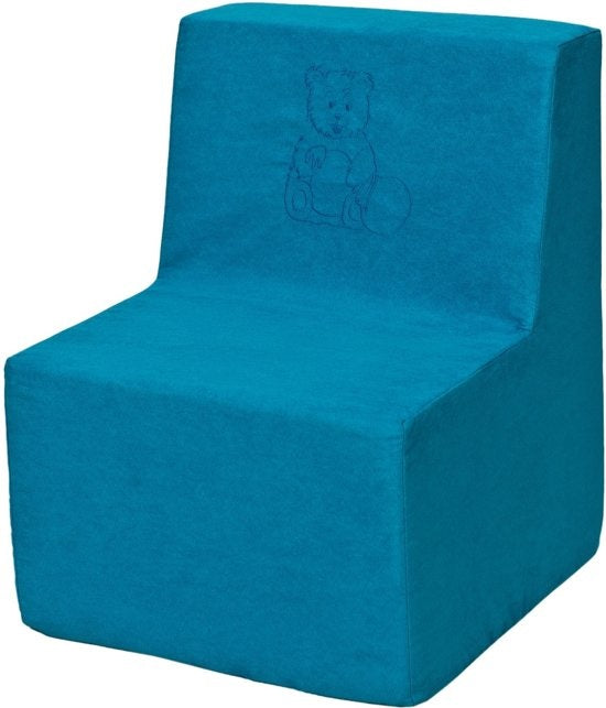 Conjunto mobiliário infantil cadeira e banco 50x40x40 cm azul
