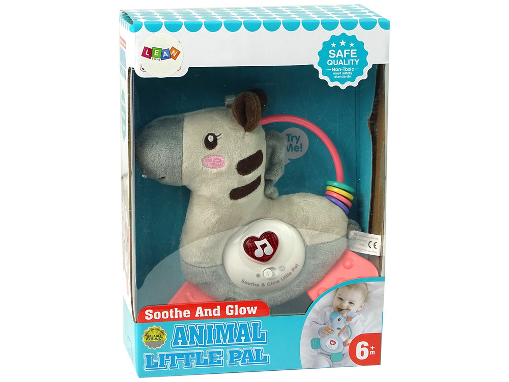 Zebra interativa educativa cinza sons mordedor chocalho