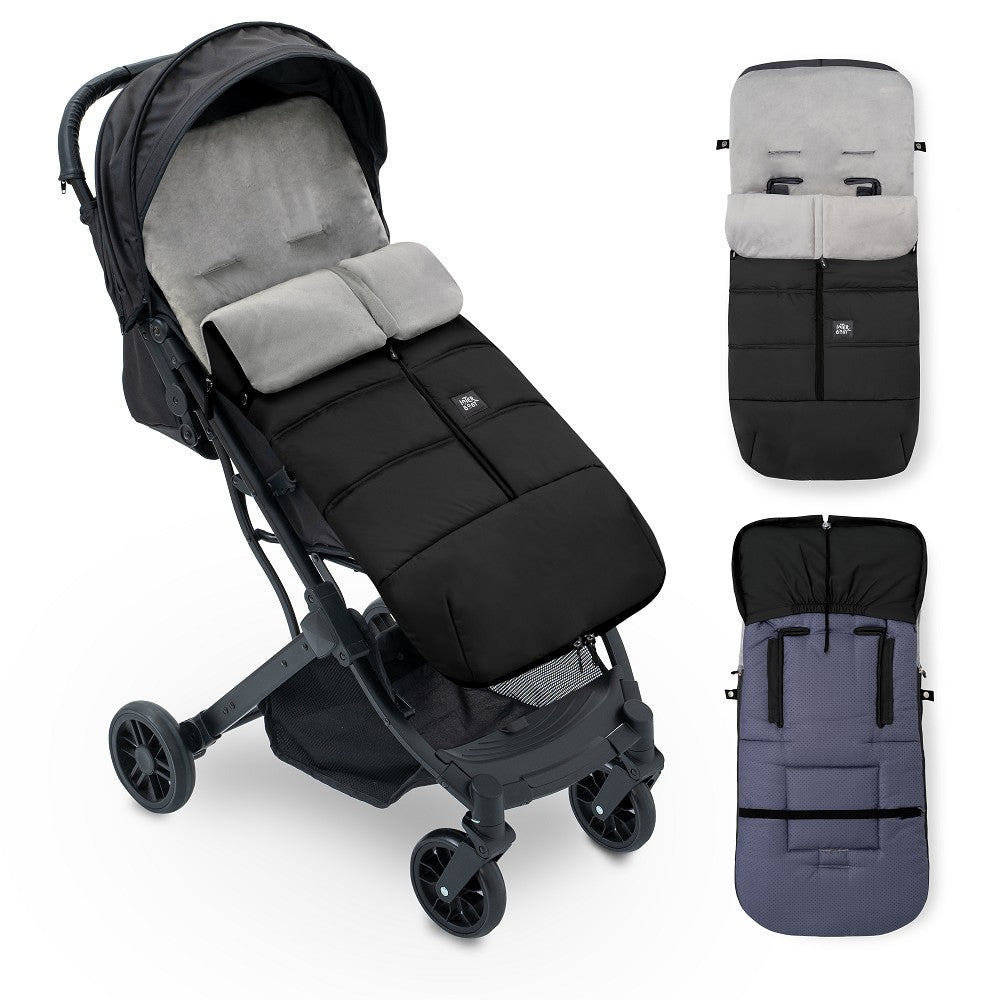 Saco Universal Para Carrinho de passeio Impermeável 46X105 Cms Coralina Preto Interbaby