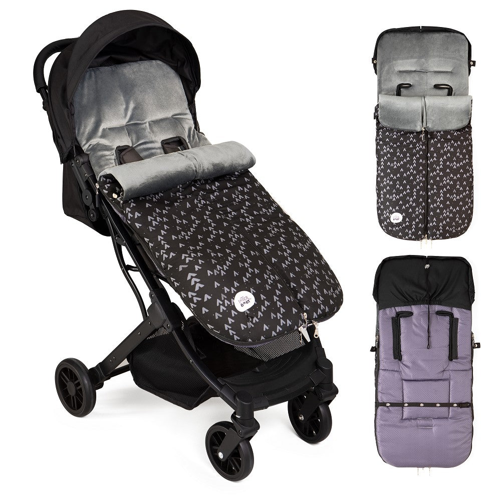Saco Universal Para Carrinho de passeio Impermeável 46X105 Cms Coralina Montan Preto Interbaby