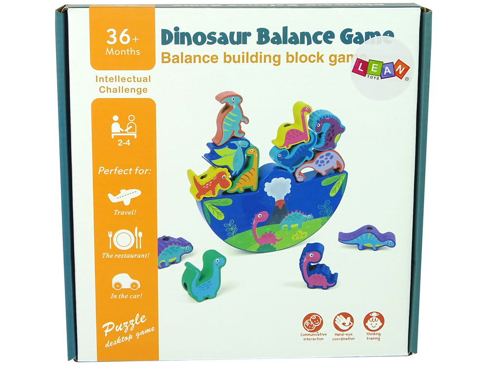 Jogo equilíbrio dinossauro madeira