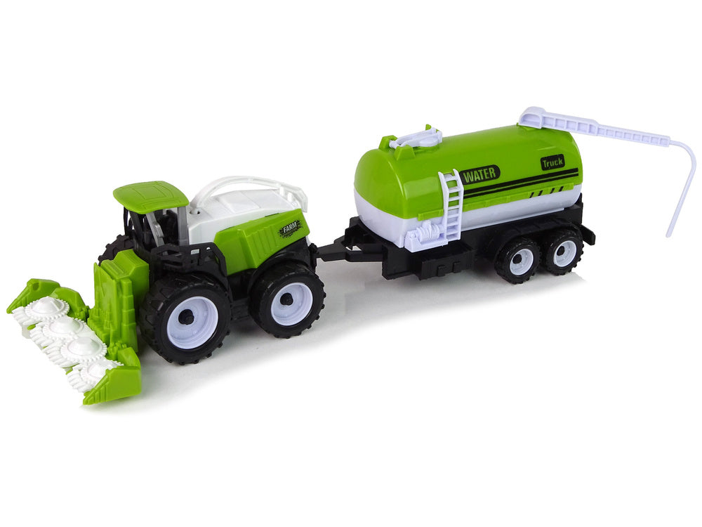 Conjunto agrícola trator ceifeira cisterna reboque