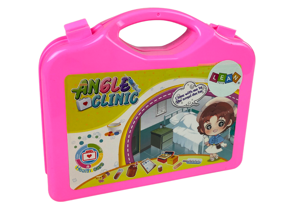 Mala médico infantil rosa estetoscópio